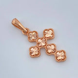 Dije Cruz Trebol 2.35gr / 3cm / Oro Rosa Nac.Esp. 18K %