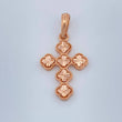 Dije Cruz Trebol 2.35gr / 3cm / Oro Rosa Nac.Esp. 18K %