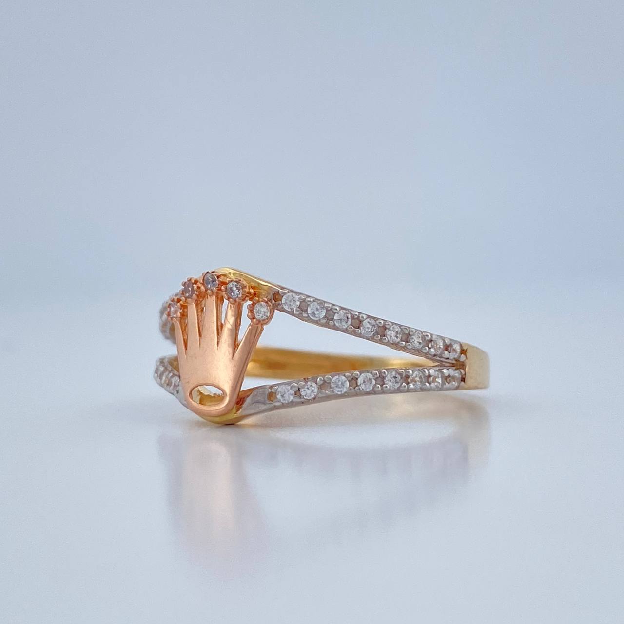 Anillo Corona Rx Doble Carril 2.4gr / T7 / Tres Oros 18K %