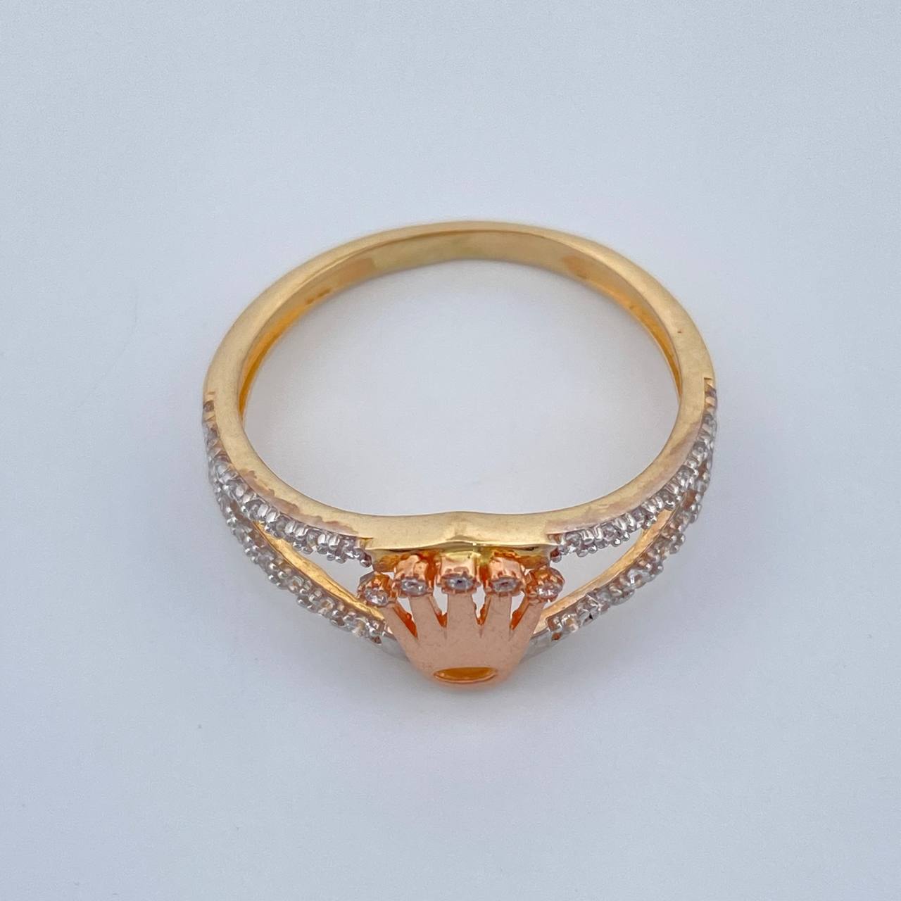 Anillo Corona Rx Doble Carril 2.4gr / T7 / Tres Oros 18K %