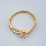 Anillo Solitario Cruzado 1.8gr / T7 / Dos Oros Amarillo Blanco 18K %