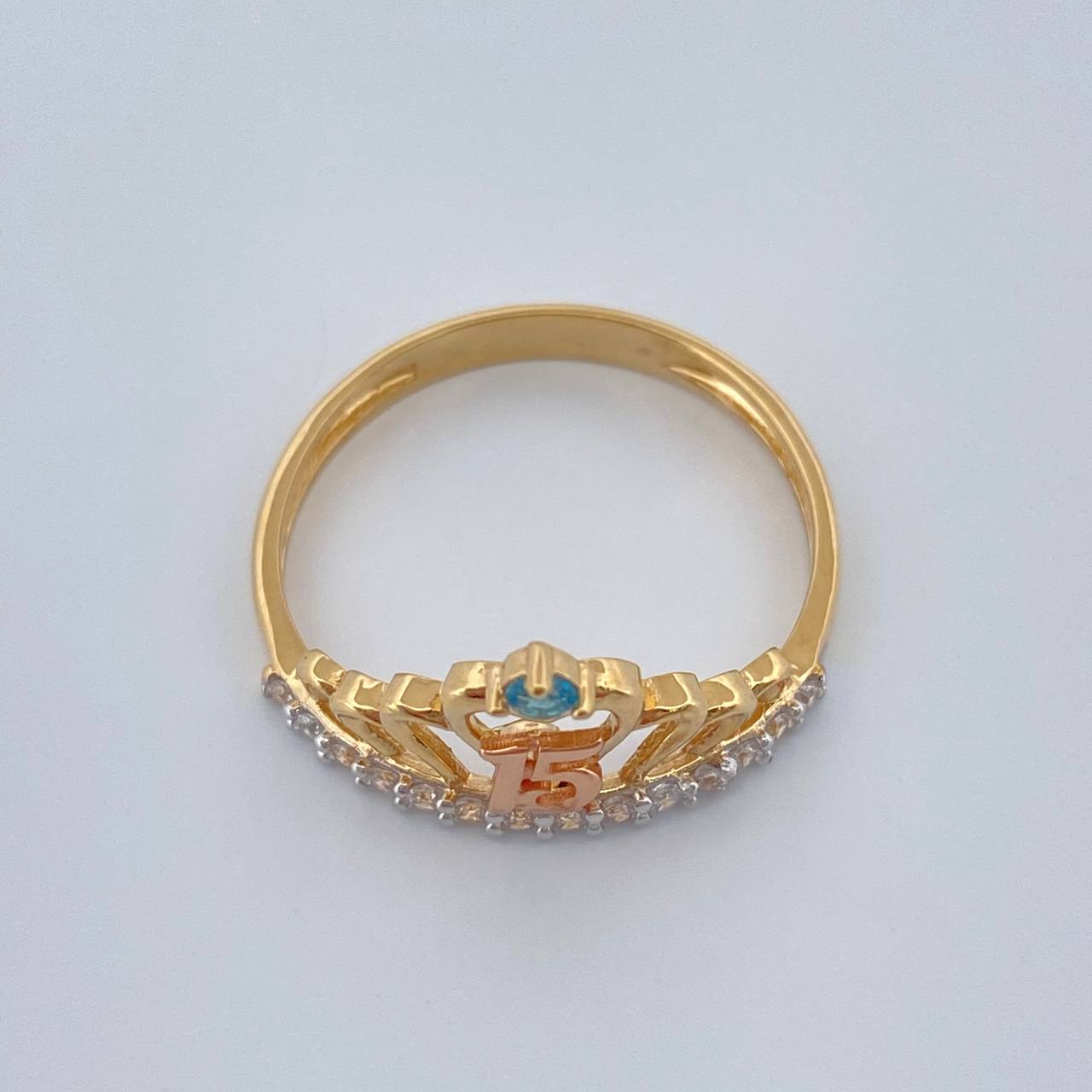 Anillo Tiara 15s 2gr / T6 1/2 / Tres Oros 18K %