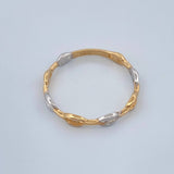 Anillo Gc 1gr / T6 3/4 / Dos Oros Amarillo Blanco 18K %