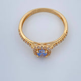 Anillo Halo Cuadrado 2.3gr / T7 / Oro Amarillo 18K %