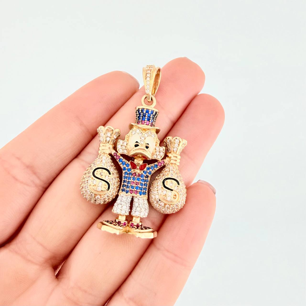 Dije Pato Bolsas Dinero 15.2g / 4.7cm Oro Amarillo 18K