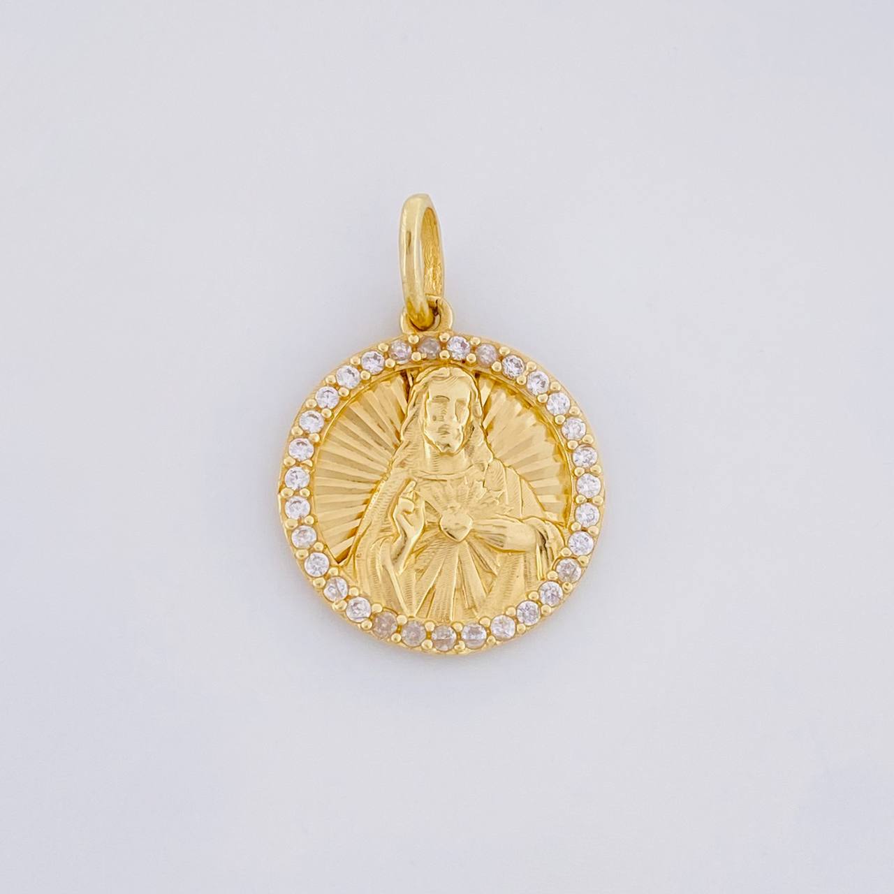 Dije Circulo Sagrado Corazón 2.7g / 2.4cm Oro Amarillo 18K