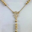 Rosario Virgen María Silueta 10.6gr / 45cm / 4mm Diamantadas Circones Blancos Oro Amarillo
