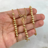 Rosario Virgen María Silueta 10.6gr / 45cm / 4mm Diamantadas Circones Blancos Oro Amarillo
