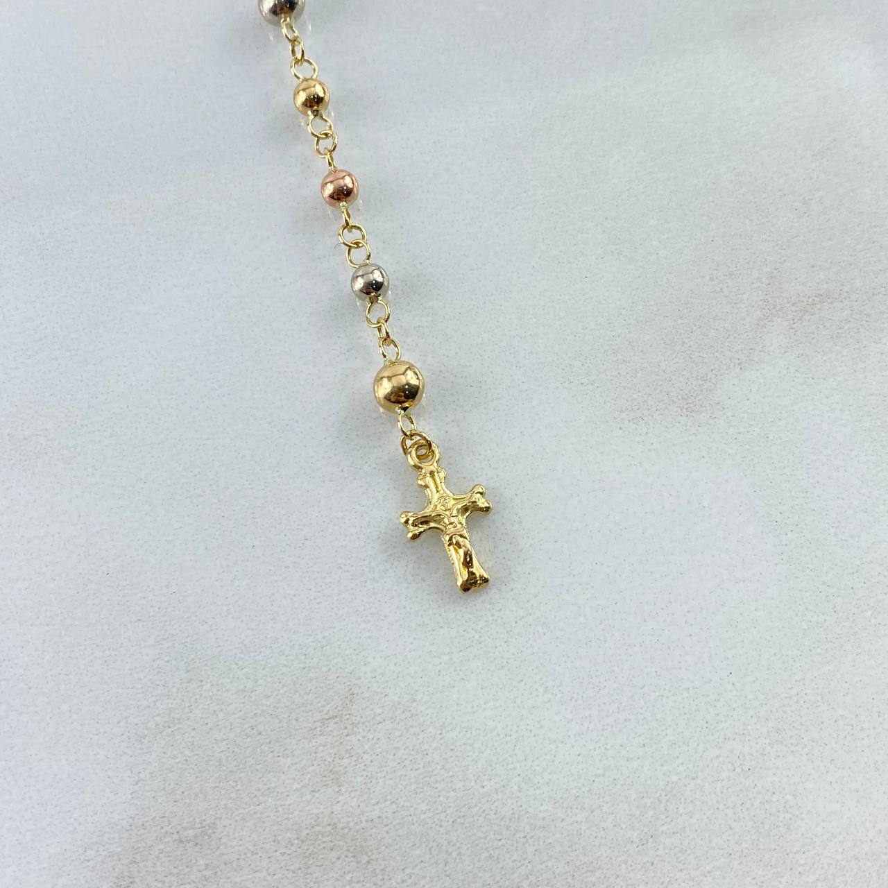 Rosario Virgen Milagrosa 5.9gr / 50cm / 4-3mm Lisas Tres Oros