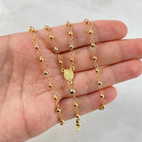 Rosario Virgen Milagrosa 5.9gr / 50cm / 4-3mm Lisas Tres Oros