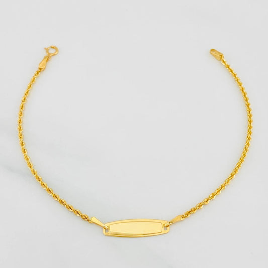 Pulso Lazo Placa 1.1g / 17.3cm / 1.7mm Oro Amarillo 18K
