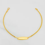 Pulso Lazo Placa Ovalada 1.15g / 17.5cm / 1.6mm Oro Amarillo 18K