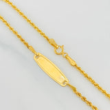 Pulso Lazo Placa Ovalada 1.1g / 17.5cm / 1.6mm Oro Amarillo 18K