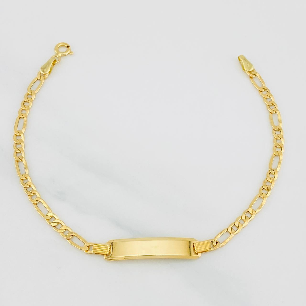 Pulso Figaro Placa 3.05g / 18.5cm / 3.3mm Oro Amarillo 18K