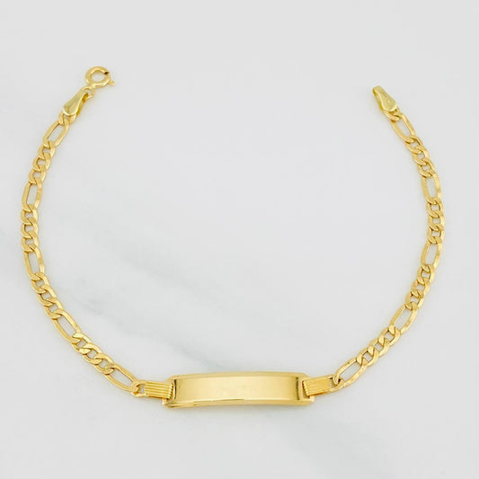 Pulso Figaro Placa 3.05g / 18.5cm / 3.3mm Oro Amarillo 18K