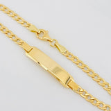 Pulso Cubano Placa 3.7g / 18cm / 3.2mm Oro Amarillo 18K