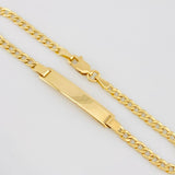 Pulso Cubano Placa 3.4g / 18cm / 3.15mm Oro Amarillo 18K