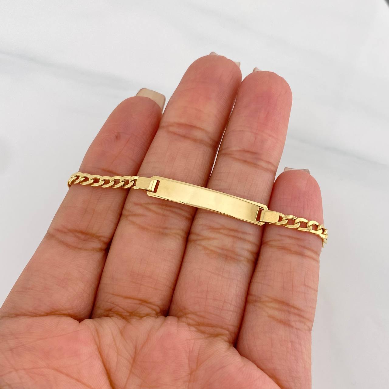 Pulso Cubano Placa 3.4g / 18cm / 3.15mm Oro Amarillo 18K