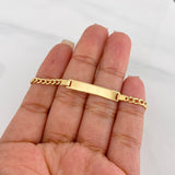 Pulso Cubano Placa Rectangunlar 3.45g / 18cm / 3.1mm Oro Amarillo 18K