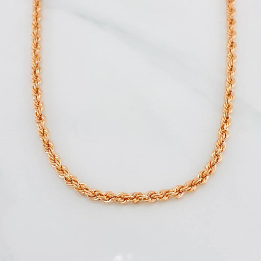 Cadena Lazo 5.1g / 60cm / 2.5mm Oro Rosa 18K