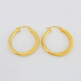 Candongas Bordadas 2.1g / 2.5cm Oro Amarillo 18K