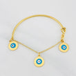 Pulso Bebé Aro Seguido Ojos Turcos 2.5g / 11cm / 1.5mm Oro Amarillo 18K