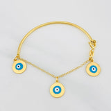 Pulso Bebé Aro Seguido Ojos Turcos 2.5g / 11cm / 1.5mm Oro Amarillo 18K