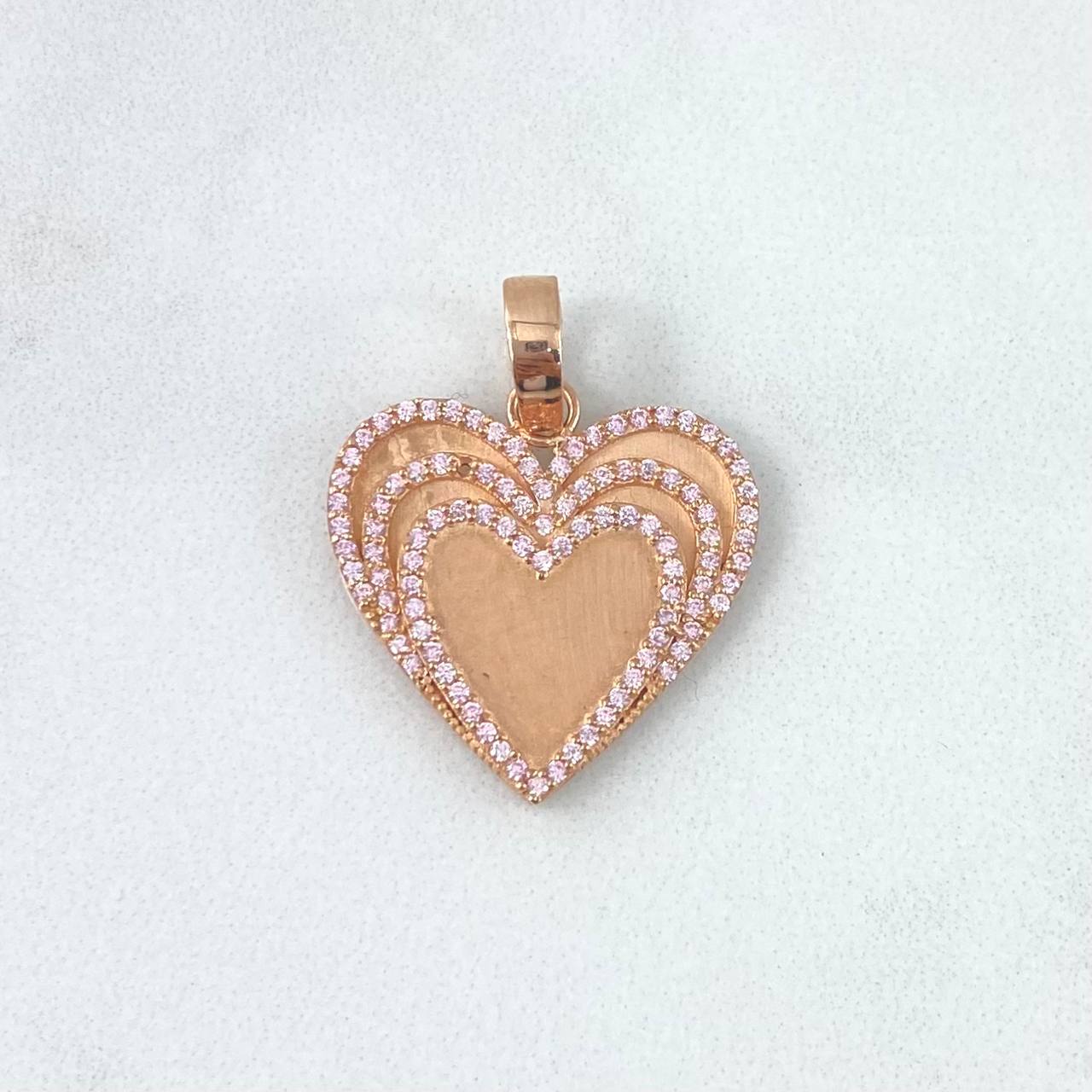 Dije Corazon Palpitante 4.9gr / 3cm / Oro Rosa ©
