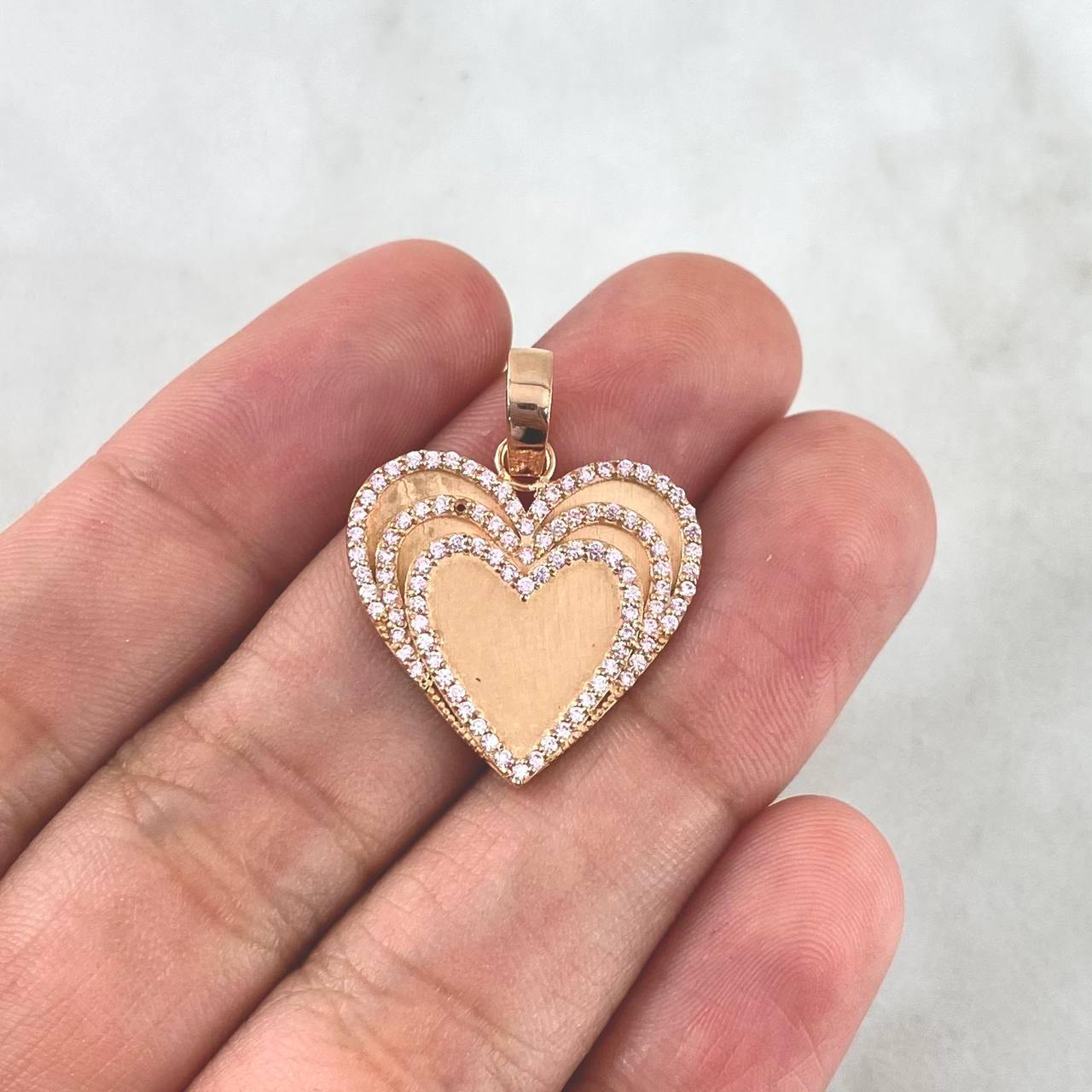 Dije Corazon Palpitante 4.9gr / 3cm / Oro Rosa ©