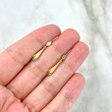 Candongas Corneta 0.8gr / 2.8cm-1.5cm / Circon Verde Oro Amarillo *