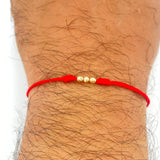 Pulsera Tejida Roja 0.15gr / 3mm Oro Amarillo 18K %