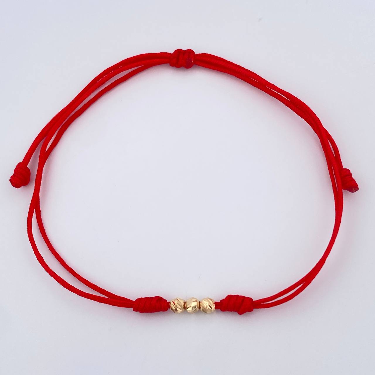 Pulsera Tejida Roja 0.15gr / 3mm Oro Amarillo 18K %