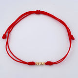Pulsera Tejida Roja 0.15gr / 3mm Oro Amarillo 18K %