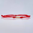 Pulsera Tejida Roja 0.15gr / 3mm Oro Amarillo 18K %
