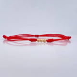Pulsera Tejida Roja 0.15gr / 3mm Oro Amarillo 18K %