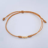 Pulsera Tejida Beige 0.15gr / 3mm Oro Amarillo 18K %