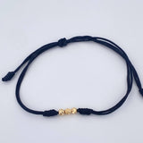 Pulsera Tejida Negra 0.15gr / 3mm Oro Amarillo 18K %