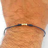 Pulsera Tejida Negra 0.15gr / 3mm Oro Amarillo 18K %