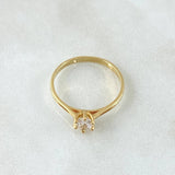 Anillo Solitario Puente Basteado 1.55gr / T6 1/4 / Oro 18K