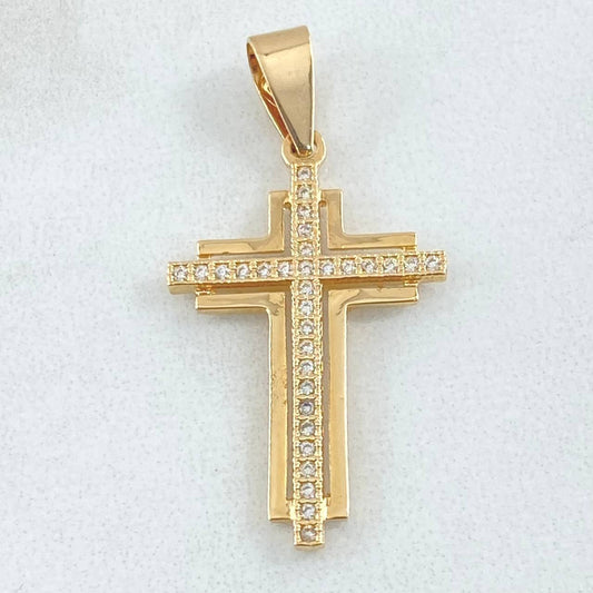 Dije Crúz Latina Superpuesta 2.1gr / 3.5cm / Oro 18K
