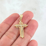 Dije Crúz Latina Superpuesta 2.1gr / 3.5cm / Oro 18K