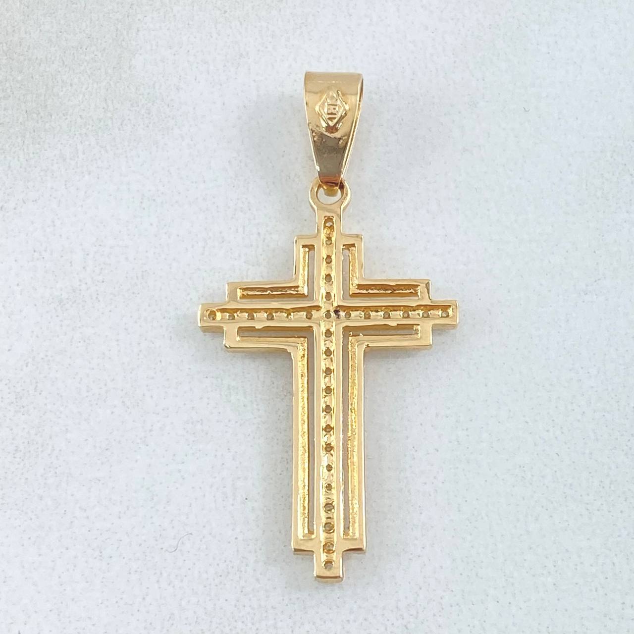 Dije Crúz Latina Superpuesta 2.1gr / 3.5cm / Oro 18K