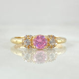 Anillo Solitario Copos Laterales 1.55gr / T4 1/2 / Oro 18K