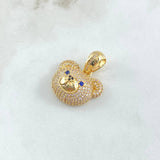 Dije Rostro Oso 6gr / 2.5cm / Circones Blancos Azules Oro Amarillo 18K ©
