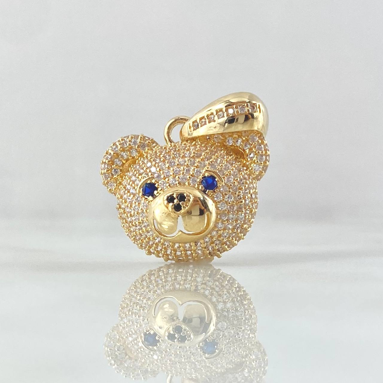 Dije Rostro Oso 6gr / 2.5cm / Circones Blancos Azules Oro Amarillo 18K ©