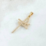 Dije Fé Tupido 1.4gr / 3.5cm / Circones Blancos Oro Amarillo 18K ©