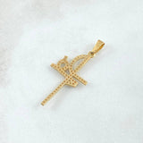 Dije Fé Tupido 1.4gr / 3.5cm / Circones Blancos Oro Amarillo 18K ©