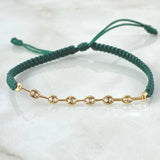 Pulsera Verde Retazo GC 0.5gr / 3.2mm Ocho Eslabones Oro Amarillo 18K (Oferta)