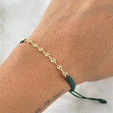 Pulsera Verde Retazo GC 0.5gr / 3.2mm Ocho Eslabones Oro Amarillo 18K (Oferta)