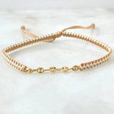Pulsera Beige Retazo GC 0.3gr / 3.2mm Cinco Eslabones Oro Amarillo 18K (Oferta) *